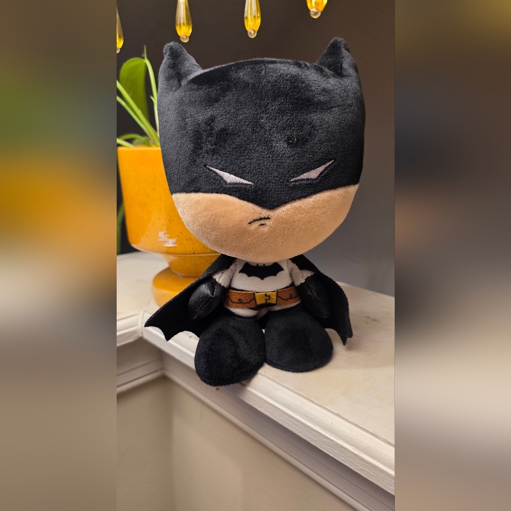 DC Comics Plush Batman Mini Figure in Black, White, and Gold